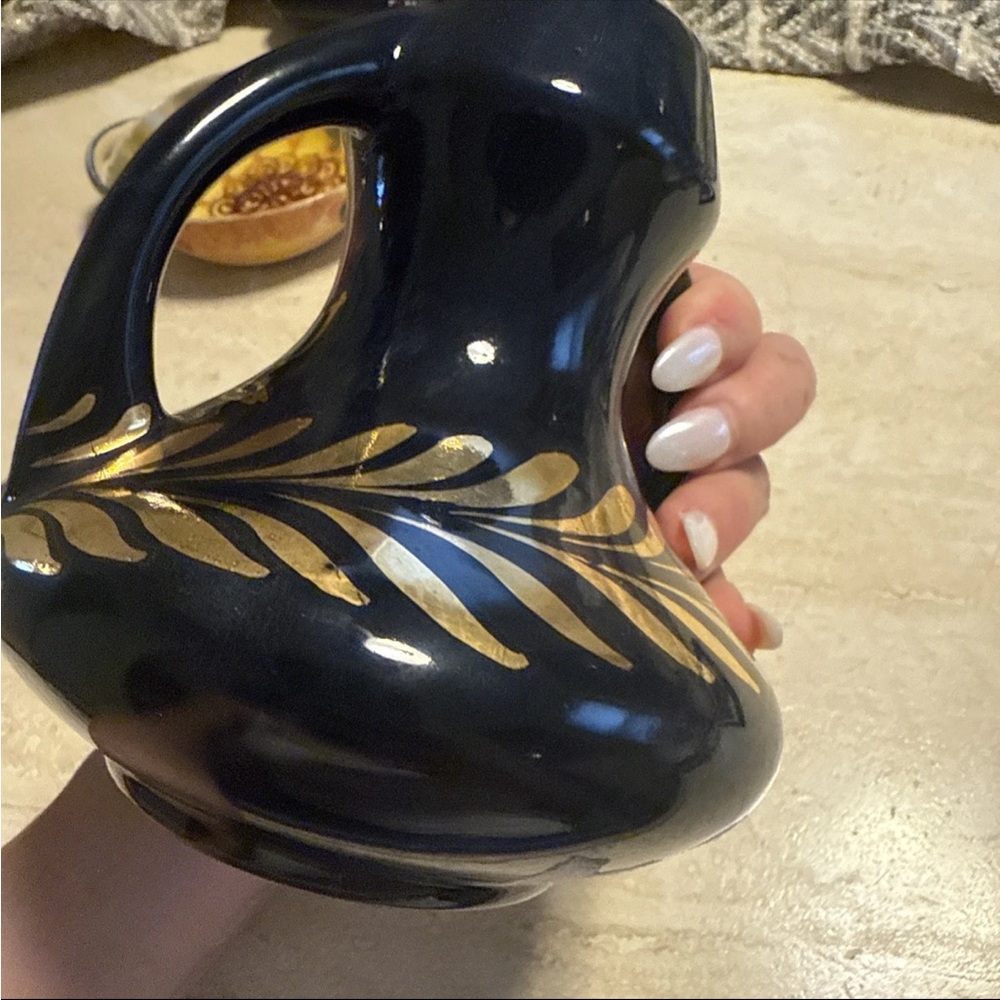 Vintage Hand Painted Floral Vase Made in Belgium Dual Handle 327 - Picture 3 of 4